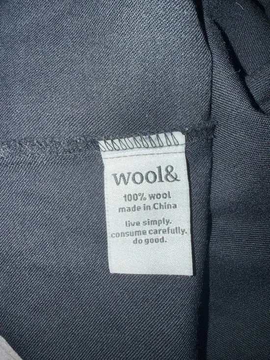 Wool& 100% Merino Wool Clara Shirt Dress, Black, Medium, EUC - Picture 9 of 9